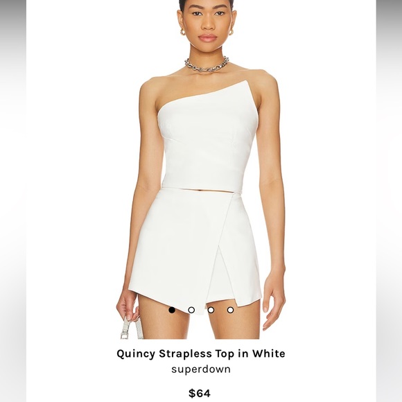 Superdown Quincy Strapless Top in White - Picture 1 of 5